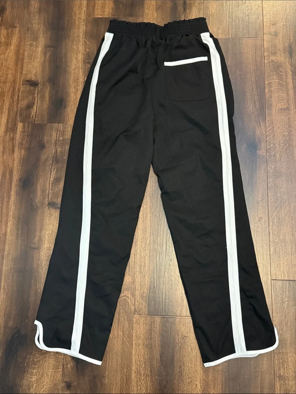 Black Track Pants with White Side Stripes Athletic Pants Size 13/14 NWOT